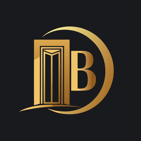 Golden Gradient Luxury Letter B Logo Vector for Brand Identityのイラスト素材