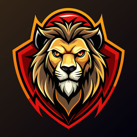 Roaring Lions Mascot Logo: A Fierce Emblem for E-Sports Dominationのイラスト素材