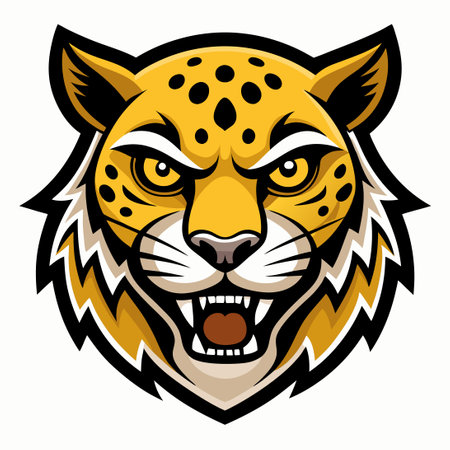Ferocious Leopard Head Team Mascot Logo Designのイラスト素材