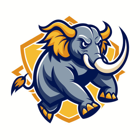 Majestic Mammoth Elephant Mascot Logo Vector for Business and Brandingのイラスト素材