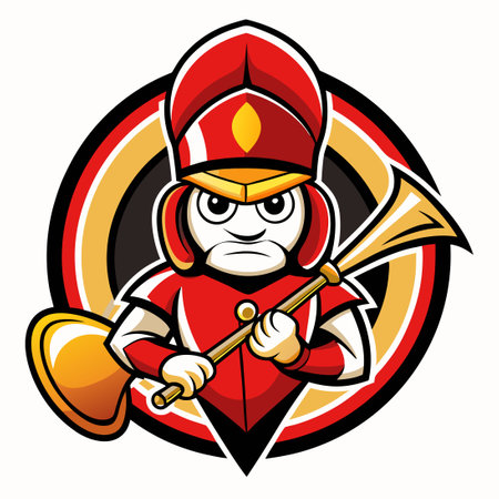 Majestic Marching Band Mascot Logo Emblazoned with Spirit and Traditionのイラスト素材