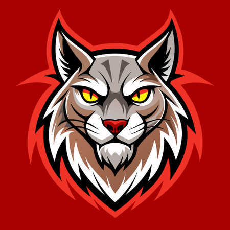 Majestic Lynx Wildcat Mascot Logo with Striking Gazeのイラスト素材
