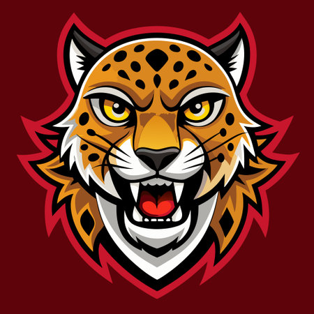 Fierce Leopard Head Mascot Logo Graphic for Team Brandingのイラスト素材