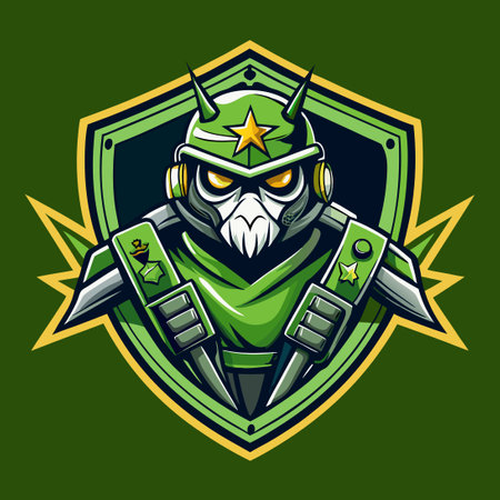 Modern and Illustrative Military Mascot Logo Vector Designのイラスト素材