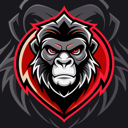 Fierce Monkey Gorilla Mascot for Esport Gaming Logo Designのイラスト素材