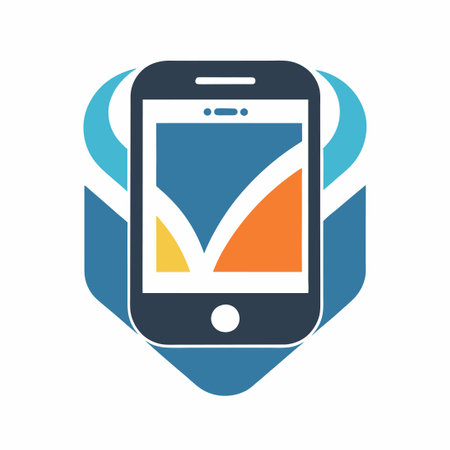 Eye-Catching Mobile Logo in Blue and White for Your Business or Appのイラスト素材