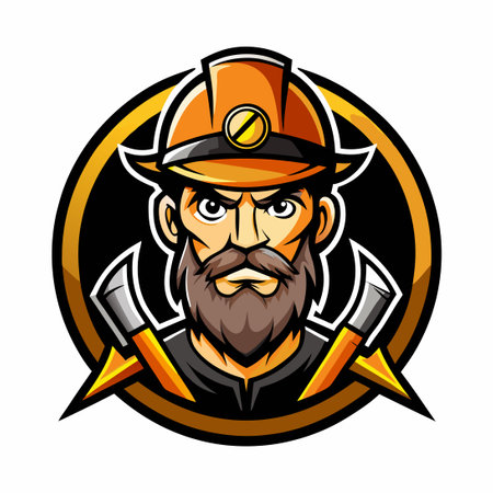 Miner Vector Mascot Logo with Contemporary Illustration Designのイラスト素材