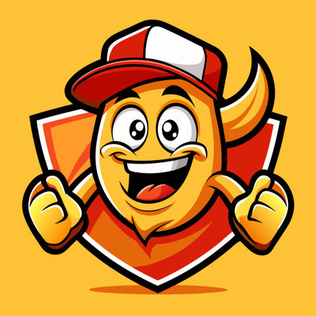 Modern Mascot-Themed Vector Logo Illustration for Potato Chip Brandのイラスト素材