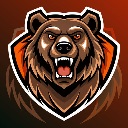 Modern and Professional Grizzly Bear Emblem Design for a Company Logoのイラスト素材