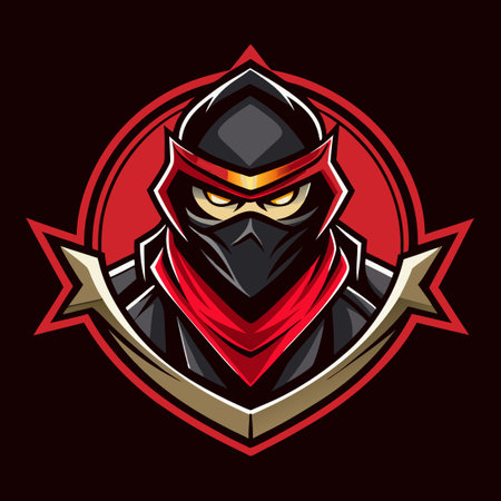 Fierce and Modern Ninja Gaming Clan Logo Design for Esports Teamsのイラスト素材