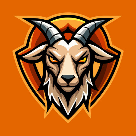 Modern Vector Illustration of a Goat Mascot Head Logo Designのイラスト素材