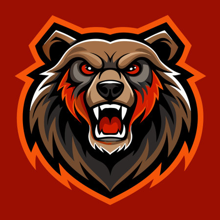 Modern Professional Logo Featuring a Grizzly Bear for Sports Teams or Organizationsのイラスト素材