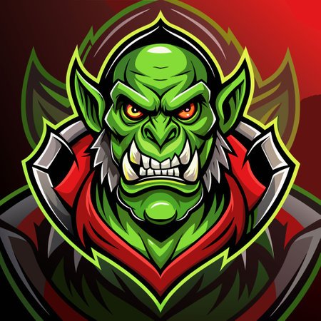 Fierce Monster Orc: A Mascot Logo for Esport Teamsのイラスト素材