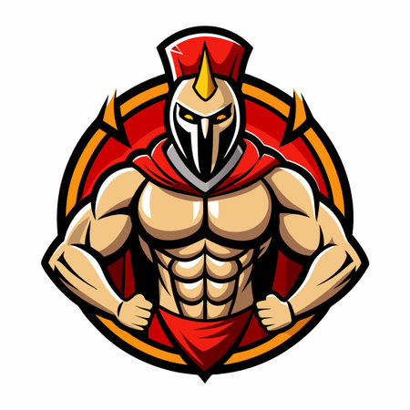 Ripped Spartan Mascot Embodies Fitness and Sport for Esportsのイラスト素材