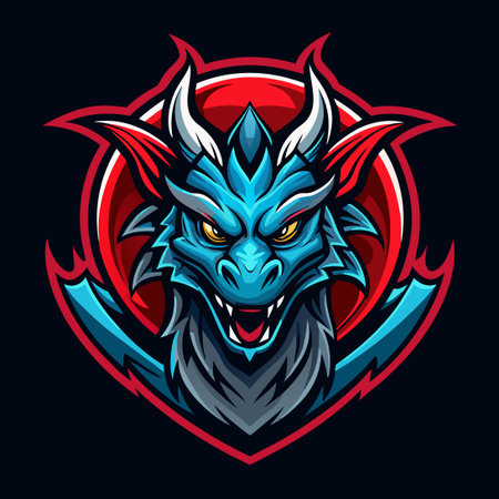Fiery Dragon Esport Logo Design with Mythical Auraのイラスト素材
