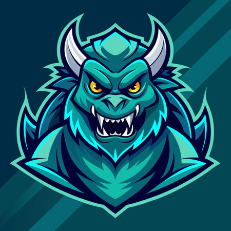 Modern and Illustrative Vector Monster Mascot Logoのイラスト素材