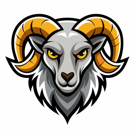 Modern Ram Mascot Logo Design with Vector Illustrationのイラスト素材
