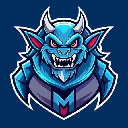 Vibrant Monster Mascot Logo with Modern Illustrationのイラスト素材