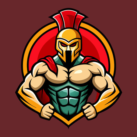 Muscular Mascot Sparking Inspiration in Fitness and Sportsのイラスト素材
