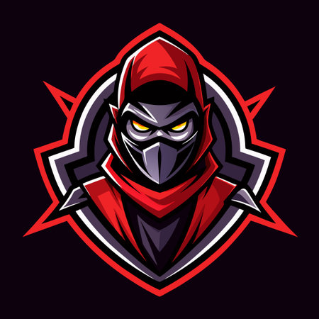Vector Mascot: Fierce Ninja Logo for Esports and Gamingのイラスト素材