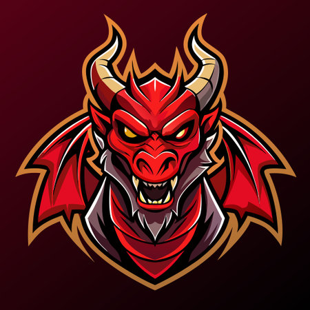 Mythical Dragon Esports Gaming Mascot Logoのイラスト素材