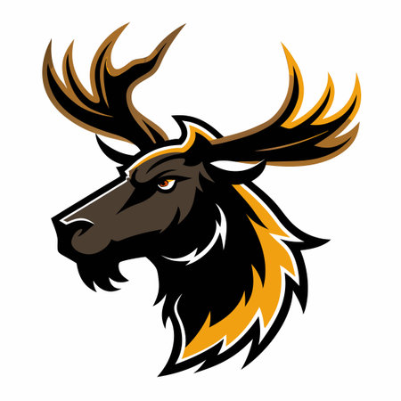 Majestic Moose Silhouette: A Bold and Distinctive Logo for Wildlife Enthusiastsのイラスト素材