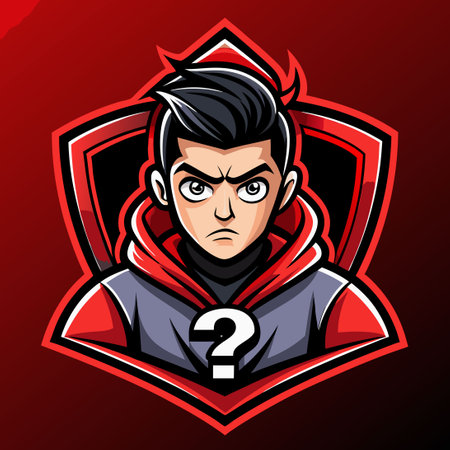 Esports Mascot: Mystery Boy Sporting Logo with Electrical Sparksのイラスト素材