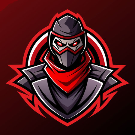 Creative Vector Template for a Fierce Ninja Mascot Logo for Esportsのイラスト素材
