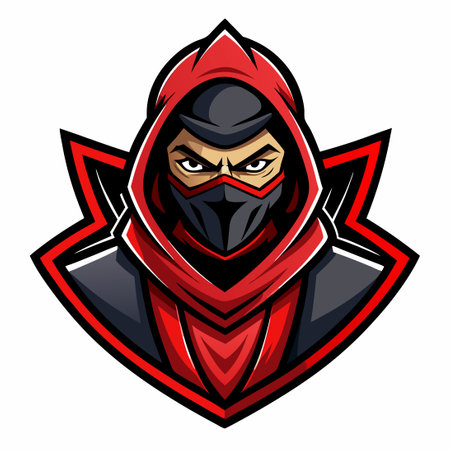 Fierce Ninja Mascot Logo for Esport Gaming Assassinsのイラスト素材