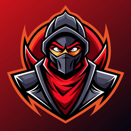 Fierce Electric Blue Ninja Mascot for Esports and Gaming Teamsのイラスト素材