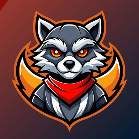 Fierce Ninja Raccoon Mascot Embodies Stealth and Agility for Esports Teamsのイラスト素材