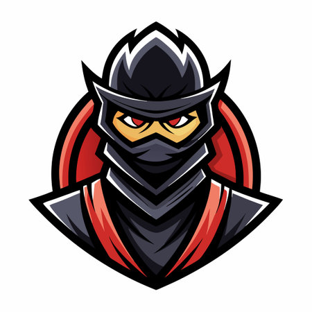 Creative Ninja Vector Logo Template: A Fierce and Agile Mascotのイラスト素材