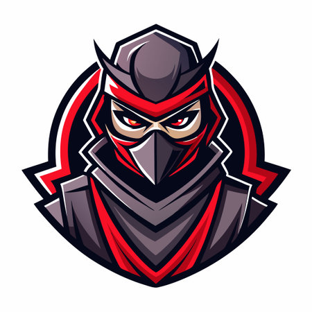 Fierce Ninja Mascot Logo for Esports Teams and Gaming Clansのイラスト素材
