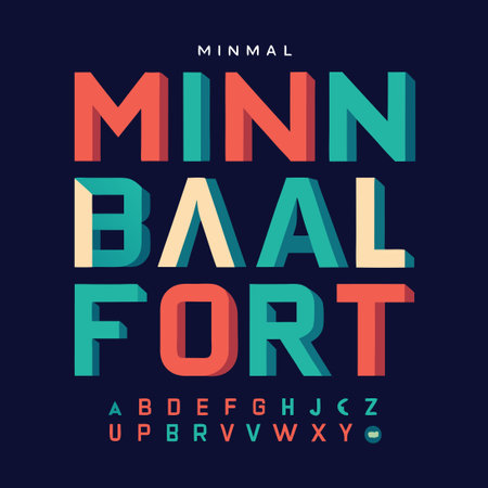 Minimalist Modern Alphabet Typefaces for Typography Enthusiastsのイラスト素材