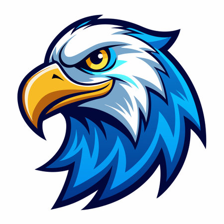Majestic Blue Bald Eagle Mascot for Sports Teams and Patriotic Organizationsのイラスト素材