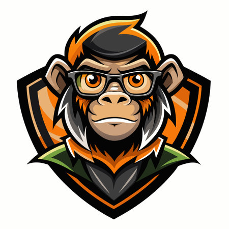 Vector Illustration of a Monkey Mascot Logo for Animal-Related Businessesのイラスト素材