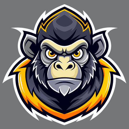 Cartoonish Monkey Mascot Logo Design with Vector Elementsのイラスト素材