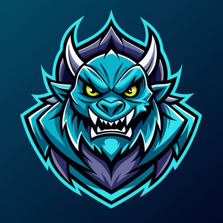 Modern and Illustrative Vector Mascot Logo Featuring a Monster Characterのイラスト素材