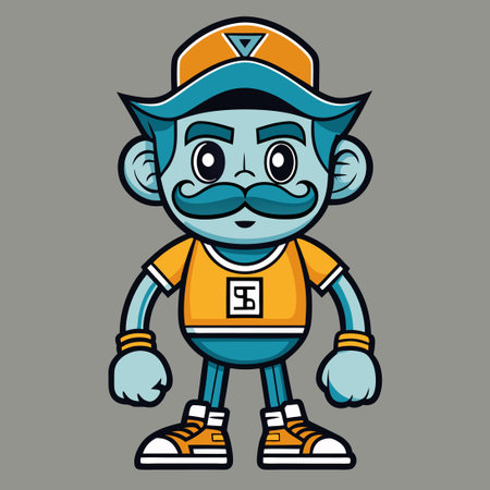 Vintage Cartoon Character Elements Clip Art for Nostalgic Designsのイラスト素材