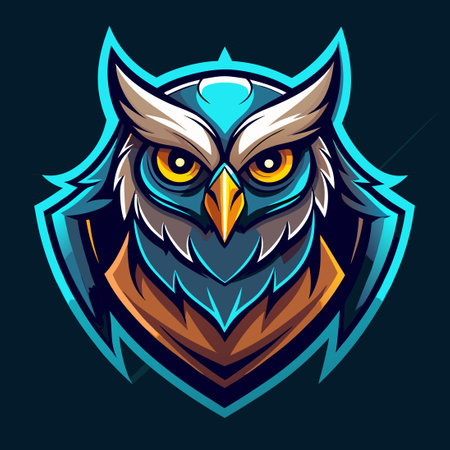 Fierce Owl eSports Team Logo Template for Competitive Gamingのイラスト素材