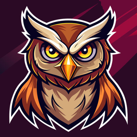 Fierce and Fearsome Owl Esport Mascot Logo Illustrationのイラスト素材