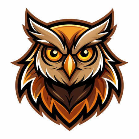 Majestic Owl Mascot with Bold and Striking Illustrationのイラスト素材