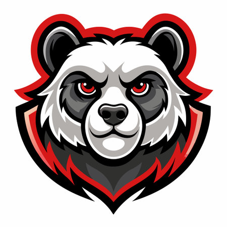 Playful Panda Head E-Sports Team Logo Mascot for Esports Teams and Gamersのイラスト素材