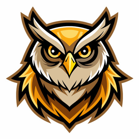 Majestic Owl Mascot Character Embroidered Logo Illustrationのイラスト素材