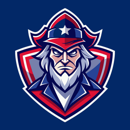 Modern Patriot Mascot Logo in Vibrant Vector Formatのイラスト素材