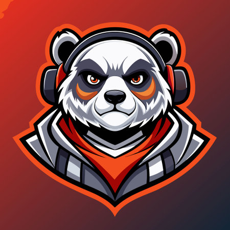 Cute and Fierce Panda Mascot Logo for Esports Teams and Gaming Companiesのイラスト素材