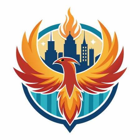 Fiery Phoenix Logo Concept Embracing Rebirth and Transformationのイラスト素材