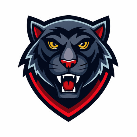 Modern Panther Logo Mascot Vector Illustration in Icon Styleのイラスト素材
