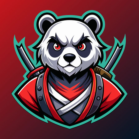 Majestic Panda Samurai Mascot as an Esport Team Logoのイラスト素材