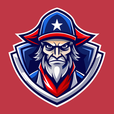 Modern and Illustrative Patriot Mascot Logo Vectorのイラスト素材